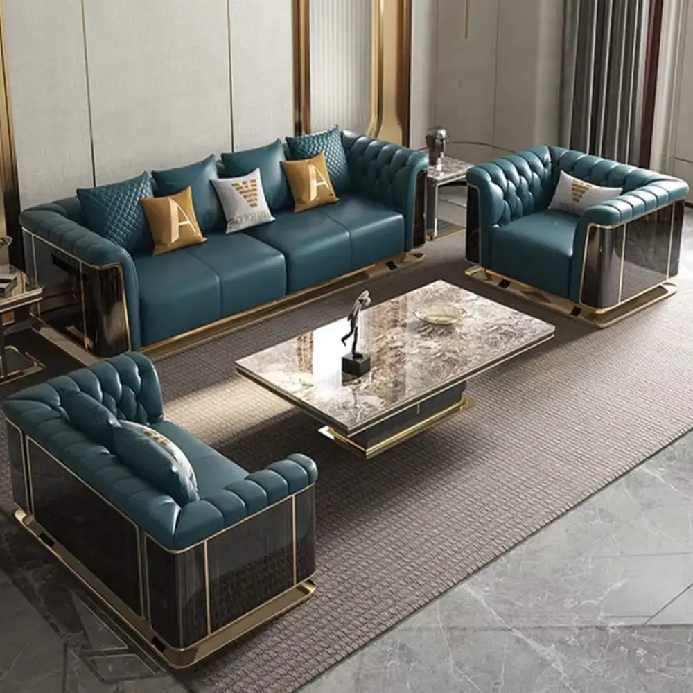 King Size Modern Designed Leather Sofa Set